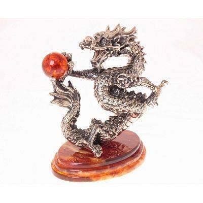 Сувенир "Танцующий дракон" из янтаря HDdragon-dance