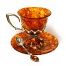 Чашка чайная из янтаря "Императрица" с ложкой 8202/L-aw