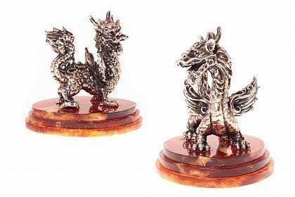 Сувенир "Мудрый дракон" из янтаря HDdragon-M-pds