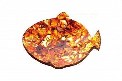 Янтарная тарелка из янтаря "Рыбка" HDfish