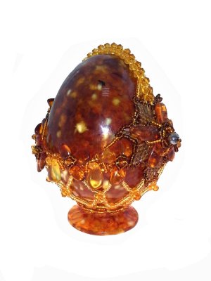 Яйцо пасхальное из янтаря HD0757