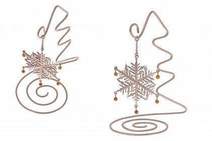 Сувенир "Снежинка с янтарем" из янтаря HDsne-1y